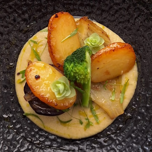 Read more about the article Fennel in motti cress two ways, Ayrshire potatoes, red onion, broccoli, floregano